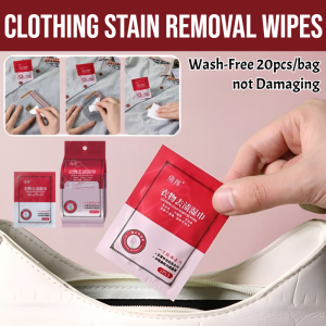 20pcs/Bag Stain Removal Wet Wipes Clothing Stain Removal Wipes Cleaning Wipes Portable Wash-Free Stain Removal Not Damaging Clothing