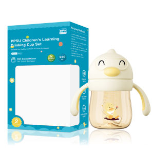 Dr.isla PPSU Baby Drinking Cup Set Anti-Bloating 360° Gravity Ball Design Handle  240ml WC35