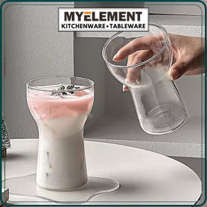 Myelement Heat Resistant Healthy Glass Cups Water GlassCoffee CupsFlower Tea Glass Microwave Safe Glass Tea Cups