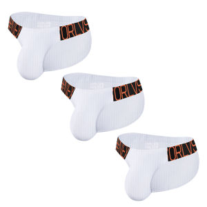 [CMENIN Official Store] ORLVS 3Pcs Cotton LOGO Breathable Underwear Men Jockstrap High Quality Briefs Mens Underpants Pouch OR6231