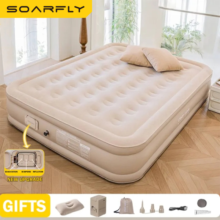 SOARFLY Inflatable Air Bed Double Size with Electric Pump Automatic  Portable Foldable For Camping Tent camping air bed Lazada PH