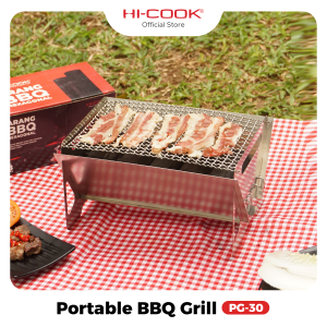Hi-Cook Portable BBQ Grill Knockdown Besar 30 x 22 | Alat Panggang BBQ Portable
