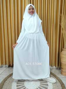Gamis Anak Set Jilbab Putih 5 - 15 Tahun Manasik Haji Dan Sehari-hari