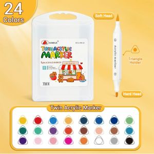Double Tip Acrylic Marker Pen Set Colored Pens Coloring Pen High Color Marker Set Art Supplies