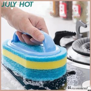 [JULYHOT] แปรงทำความสะอาดแบบหนาพร้อมด้ามจับอุปกรณ์ทำความสะอาดฟองน้ำสำหรับห้องครัวกระเบื้องห้องน้ำฟองน้ำทำความสะอาดคราบในบ้าน