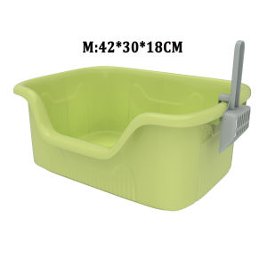 Cat Litter Box Open Top Large With Cat Litter Scoop Easy Clean Durable Plastic 60×42×22CM
