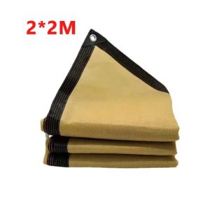 ผ้าใบกันแดด กันสาด ตาข่ายบังแดด (มีรู) แผ่นตาข่ายกันสาดผ้ากันแดดหน้าบ้าน เหลือง หนาพิเศษช่วยป้องกันแสง สแลน ผ้าใบกันแดด แสง 99% กันสาดหน้าต่าง ตาข่ายกรองแสง เรือนกระจกหลังคากันสาด