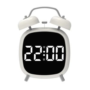 Digital Metal Bell Loud Alarm Clock Creative High Volum Desk Table Alarm Clock for Heavy Sleeper Bedroom Bedside Home Decoration