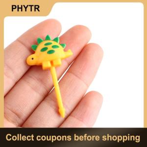 【PHYTR】 6pcs set dinosaur Mini Animal Cartoon Food Picks Children Snack Fruit Fork