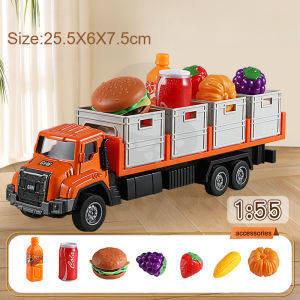 Aoduoyaya Alloy Truck Toys Big Size Pullback Diecast Truck Toys Transport Container Vehicles for Boys Lori Mainan Besar