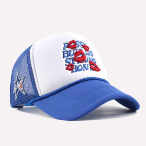 Trucker Cap For Men Woman Lip Print Embroidery Baseball Cap Fashion Visor Mesh Cap Embroidered Hats