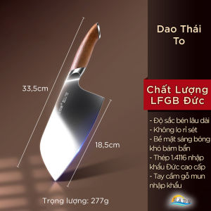 Bộ Dao Bếp Kiểu Nhật 3 Món Siêu Bén Lưỡi Thép Đức 1.4116 Chống Gỉ Cán Gỗ Mun Sang Trọng Gồm Dao Thái và Dao Chặt