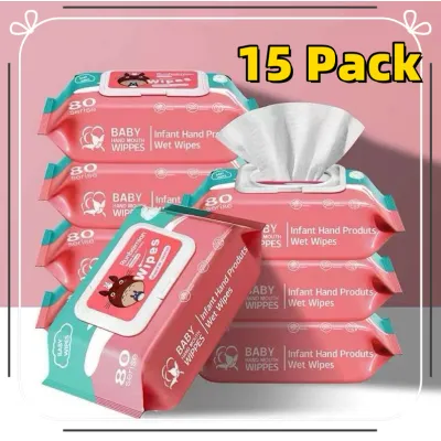 Premium Hypoallergenic Organic Baby Wipes 80 Count - Unisex Tear-Free Ph-balanced Soft Wood Pulp