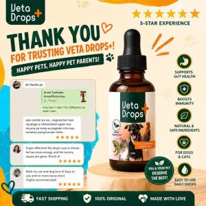 VetaDrops+ Digestive Probiotics for Dogs & Cats – Gut Health Support