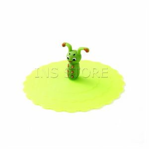 Ins ฝาปิดซิลิโคนถ้วยแก้ว ที่จับเป็นการ์ตูน ขนาด10cm นำกลับมาใช้ใหม่ได้ Cup Lid