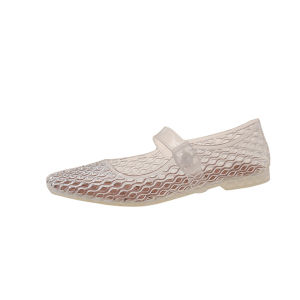 Free Shipping Stylish And Versatile Hollow-Out Flat Sandals Featuring A Trendy Design Crystal Embellishments Breathable Material A Simple Style And A Non-Slip Sole Perfect For The Beach
