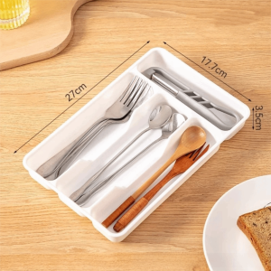 NEMOPH Rectangle Cutlery Organizer Easy Clean 4/5 Compartments Spoon Fork Separation Box Quality Utensil Tray Kitchen
