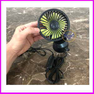 Quạt đơn mini gắn trên taplo kính xe ô tô hoặc trên bàn làm việc 12-24V cắm cổng USB