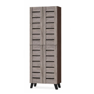 Living Mall KYLEE 4 Doors Tall Shoe Cabinet / Shoe Rack With Air Ventilation - Free Installation