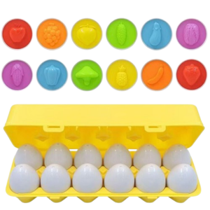 BEIBEI Cute Matching Egg Play Set Plastic 3D Matching Smart Eggs Toy Early Learning Educational Sports Egg Carton Toys Nursery Supplies