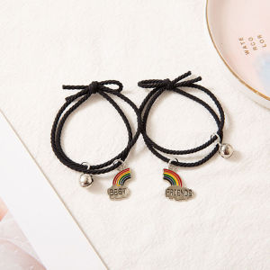 Pharaoh🎀2Pcs/1 pasang Anime gelang pasangan magnet couple Disesuaikan Aluminium Lucu gelang magnet 2 orang gelang couple bestie gelang kapel Korea wanita Pria