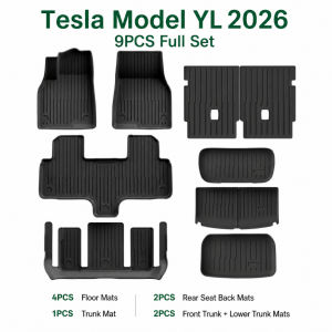 Tesla Model YL 2026 TPE Floor Mats 9PCS Set Trunk Seat Back Waterproof Protector