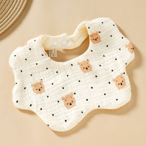 6 Layer Baby Bib 360 Degree Reversible for Newborn Feeding Drool Protection Soft Cotton