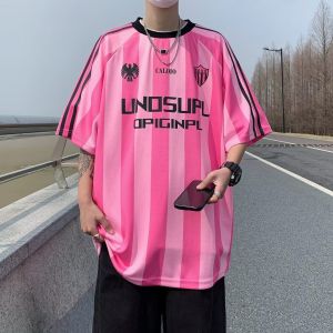 Hot Sale TH Mens Clothing Mens and Womens Short Sleeves T Summer striped mesh jersey loose quick-dry top
