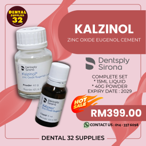 DENTSPLY - KALZINOL (Zinc Oxide Eugenol Cement) SET 40g + 15ml READY STOCK