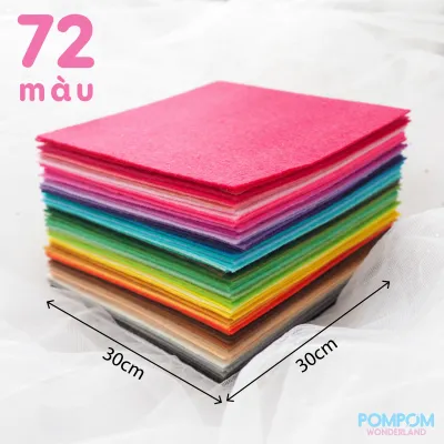 Vải nỉ cứng 30x30cm (72 màu để chọn)