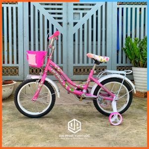 Xe Đạp Trẻ Em Cao Cấp Action 16 Inch Màu Hồng Bé Tập Chạy Dành Cho Bé Gái Từ 4 Đến 8 Tuổi J60