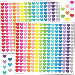 Multicolored Heart Sticker Removable Adhesive Packgaing Sticker for Journal Planner Photo Album Birthday Decoration