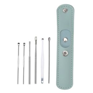 [COMBO 5 CHIẾC] x Dụng cụ lấy ráy tai ngoáy tai 6 chi tiết kèm túi da làm móc chìa khóa tiện lợi LILY SHOP
