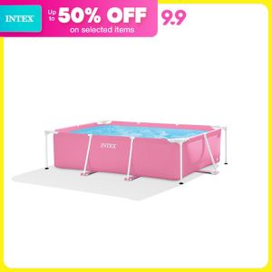 INTEX® 28266 Pink Rectangular Frame Pool (2.2m x 1.5m x 0.6m) Ages 6+