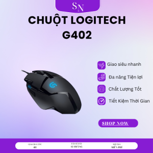 Chuột gaming có dây Logitech G402 Hyperion Fury FPS - Theo dõi tốc độ cao 8 nút lập trình Chuột gaming có dây Logitech G402 Hyperion Fury Ultra Chuột Gaming Logitech G402 Hyperion Fury Ultra Chính Hãng Suno Top