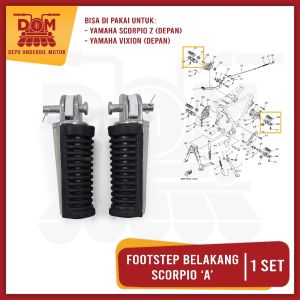 Footstep Belakang SCORPIO "A" TEBAL (PSP) Foot Step Futstep Barstep Pijakan Kaki Belakang Yamaha