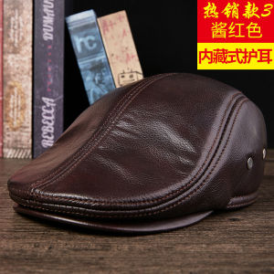 Mũ Bóng Chày Nam Da Bò Thật Mùa Đông Mũ Nồi Thương Hiệu Newsboy Mũ Ấm Mùa Đông Mũ Nam Có Nắp Tai