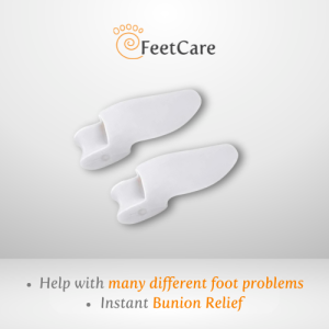 [1pair] FeetCare Bunion Silicone Toe Spreader | Toe Separator for Big Toe | Anti-Rubbing | Bunion Pain Relief