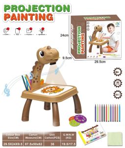 [TM55]Model Terbaru Mainan Meja Gambar Anak Proyektor Dino Dan Pony / Meja Menggambar Proyeksi Gambar Berwarna / Drawing Projector