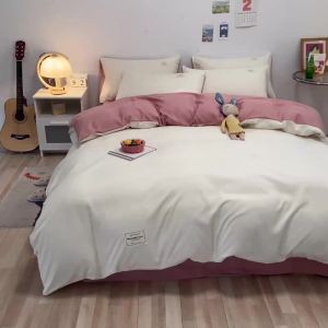 Northern Europe ins Single Bed Quilt Cover Bed Sheet Four-Piece Set Bed Skirt High-End Bedding Bed Sheet Student Dormitory Three-Piece Set LZD