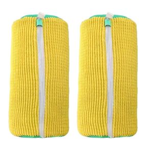 2Pcs Shoe Wash Bag Cylinder Shape YKK Zipper Anti-Deform Reusable XL Machine Wash Net Protector