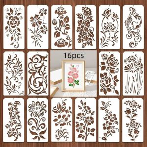 CRUSHES Butterfly Design Plastic Stencils Set Flower Leaf Pattern Reusable Flower Stencils DIY Painting Templates Scrapbooking