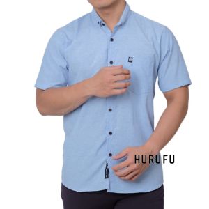 Hurufu - Kemeja Pendek Abu tua motif Polos