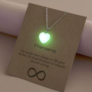 Luminous Necklace for women men Cross Necklace Stainless Steel Necklace silver necklace for men Glowing Night Round Star Heart Necklace for Women Fashion Pendants Glow In The Dark Necklace couple necklace birthday gifts for women
