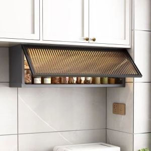Kitchen Hanging Cabinet Balcony Cabinet Kitchen Wall Sideboards Cabinet Aluminum Alloy glass Kitchen Hanging Cabinet Balcony Cabinet