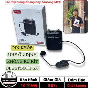 Máy trợ giảng cho giáo viên Máy trợ giảng không dây Loa trợ giảng mic không dây - Máy trợ giảng Zansong M70 kèm mic cài đầu không dây nhỏ gọn pin bền công suất lớn 15W đáp ứng cho phòng học tới 100 người - Bảo Hành 12 THÁNGNG
