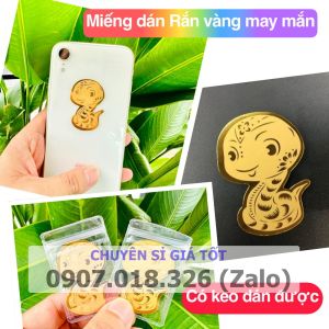[SIÊU RẺ] Rắn Thần Tài Mạ Vàng Chiêu Tài Lộc Dán Điện Thoại Để Trong Ví tiền T2 .