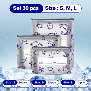 10PCS Reusable Fresh-keeping Bag Aluminum Foil Ziplock Storage Bag Large Capacity Freezer Bag