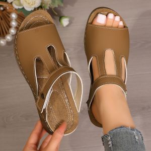 [Free Shipping] 2026 New Summer Womens Flat Sandals Wedge Heel Sandals Summer Outdoor Wear