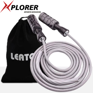 Professional Cotton Jump Rope Gym High Speed Skip Rope Adjustable Length with Carry Pouch